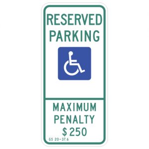 Reserved Parking with Handicap Symbol Aluminum Sign