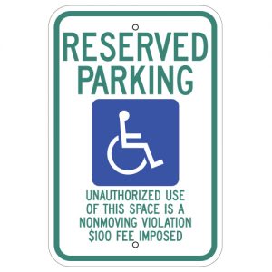 Reserved Parking with Handicap Symbol Aluminum Sign