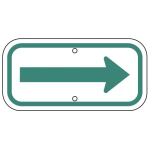 Right Arrow Green Aluminum Sign