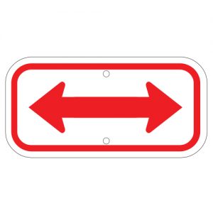 Double Arrow Red Aluminum Sign