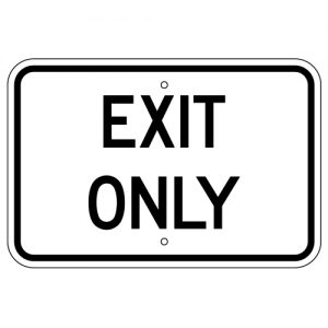 Exit Only Horizontal Aluminum Sign