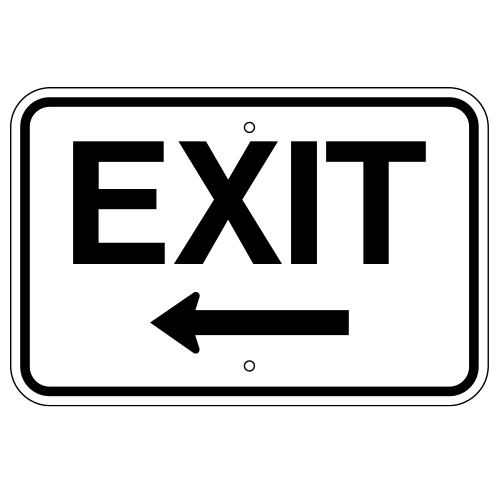 Exit Sign, with Left Arrow (Horizontal) – Sign Covers