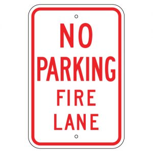 No Parking Fire Lane Aluminum Sign