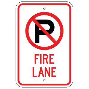 No Parking Symbol Fire Lane Aluminum Sign