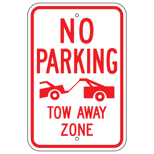 No Parking Tow Away Zone Tow Truck Symbol Sign Sign Covers