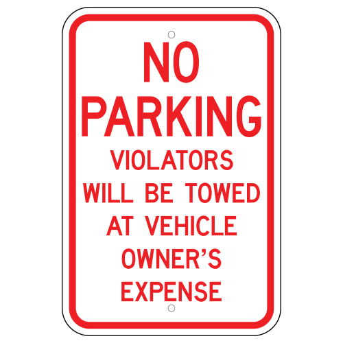 No Parking Violators Will Be Towed Sign – Sign Covers