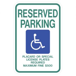 Reserved Parking with Handicap Symbol Hawaii Aluminum Sign