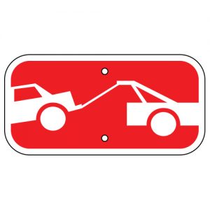 Tow Away Zone Symbol Red Aluminum Sign