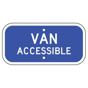 Van Accessible Blue Aluminum Sign