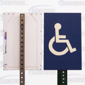 White Handicap Symbol on Blue Parking Sign Slide Cover