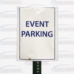 Event Parking Sign Slip Cover Blue on White