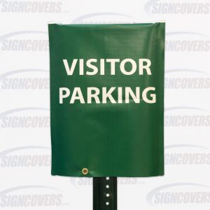 Green "Visitor Parking" Parking Sign Slip Cover
