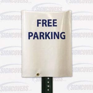 White "Free Parking" Parking Sign Slip Cover