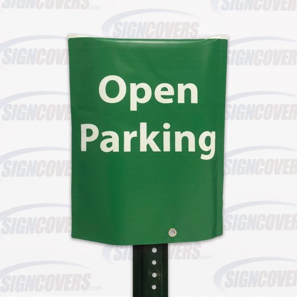 Green "Open Parking" Parking Sign Slip Cover