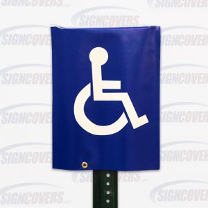 Blue Handicap Logo Parking Sign Slip Cover