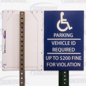 "Handicapped Parking Vehicle ID Required" Parking Sign Slide Cover