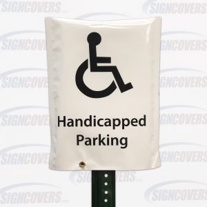 Handicapped Parking with Symbol Parking Sign Slip Cover Black on White
