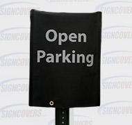 Black Open Parking Sign Slip Cover