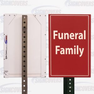 Red Funeral Family Parking Sign Slide Cover