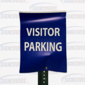 Blue "Visitor Parking" Parking Sign Slip Cover
