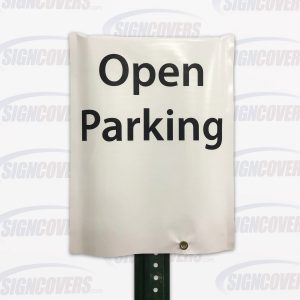 White "Open Parking" Parking Sign Slip Cover